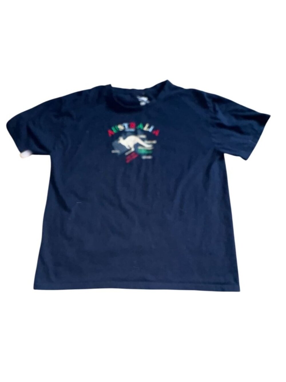 Aussie Tee 'Australia' Embroidered T-Shirt-Navy Blue-L-GUC